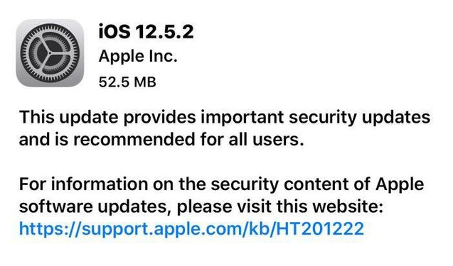 兴隆苹果手机维修分享iOS12.5.2发布，建议所有老苹果用户安装 